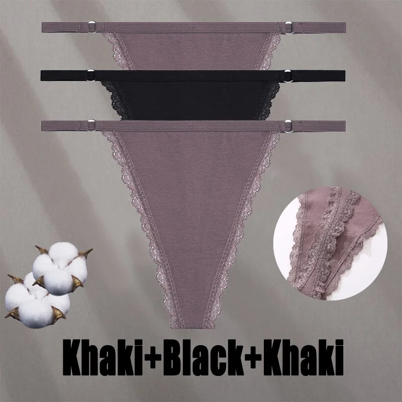 Billionm Sexy Lace Panties for Women Cotton Underwear Thong With Hollow Out Hook G-String Female Breathable Intimates Lingerie