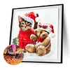 Diamond Painting -DIY Full Round Drill Christmas Cat Bear