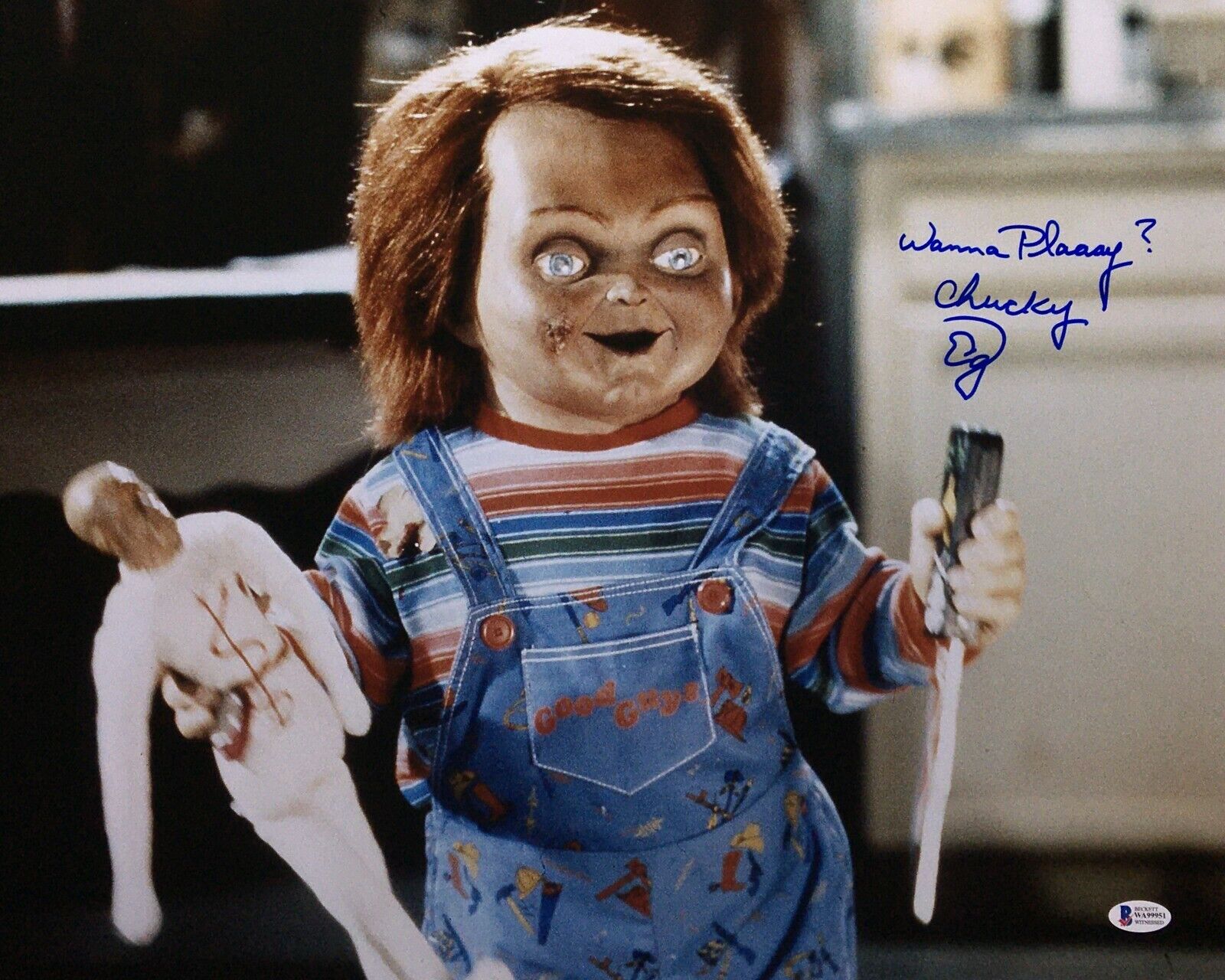 Ed Gale Signed 16x20 Photo Poster painting Wanna Plaaay?/Chucky