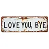 Love You Bye Vintage Floral Wall Plaque Street Sign for Home/Living Room/Bedroom