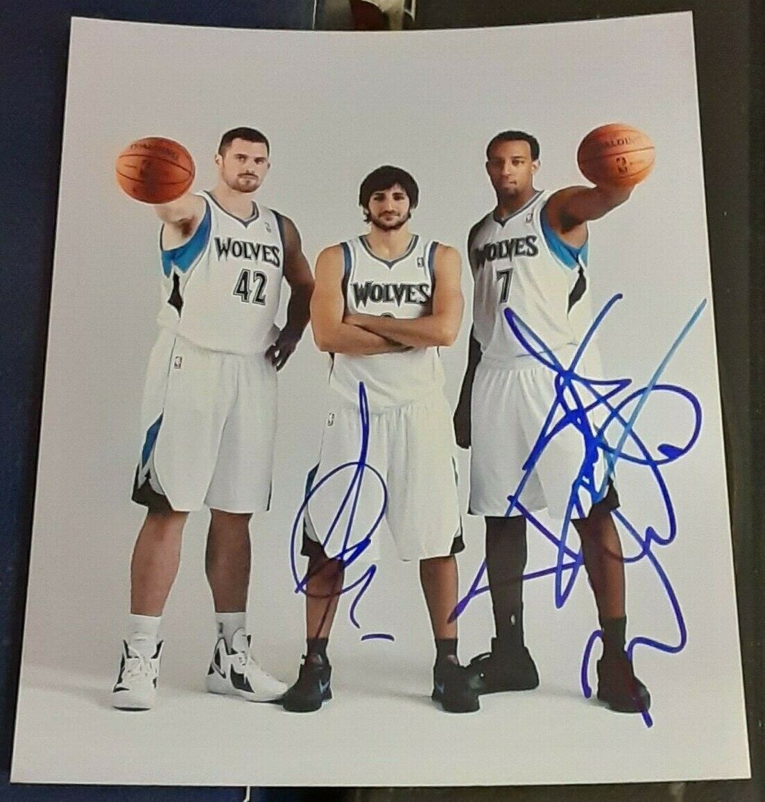 Ricky Rubio Derrick Williams Minnesota Timberwolves SIGNED ROOKIE 8x10 Photo Poster painting COA