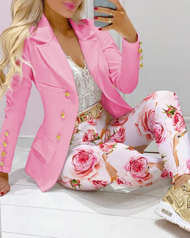 New Casual Fashion Printed Suit