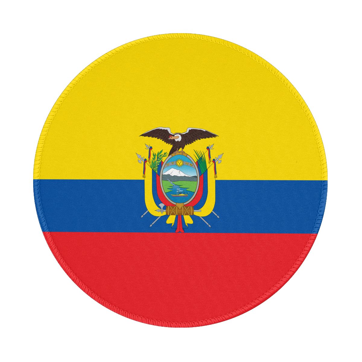 Ecuador Flag Round Non-Slip Thick Rubber Modern Gaming Mousepad