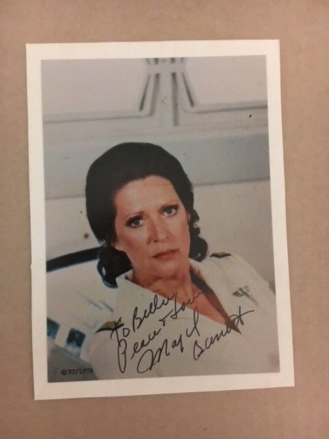 Majel Barrett Star Trek Vintage Signed 5 1/2 x 7 1/2 Mounted Photo Poster painting Auction COA