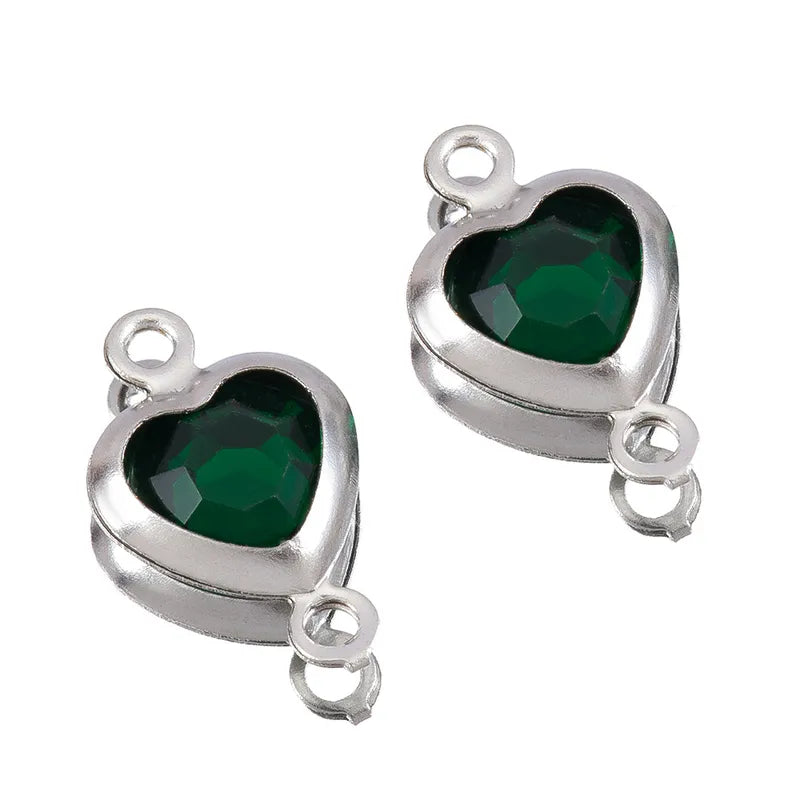 10 PCS/Package 6.5*11.5mm 304 Stainless Steel Zircon Square Pendant Jewelry Accessories