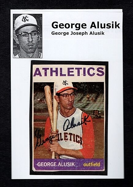 1964 GEORGE ALUSIK-KANSAS CITY A'S AUTOGRAPHED COLOR Photo Poster painting-EX.(d.2018)