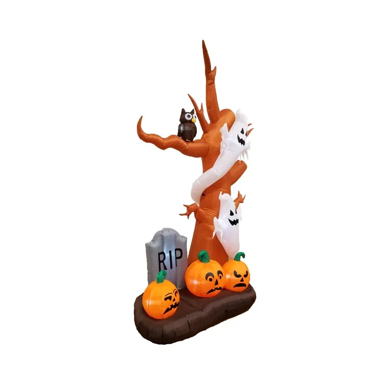 Halloween Inflatable Tree, Ghost, Pumpkin and Tombstone