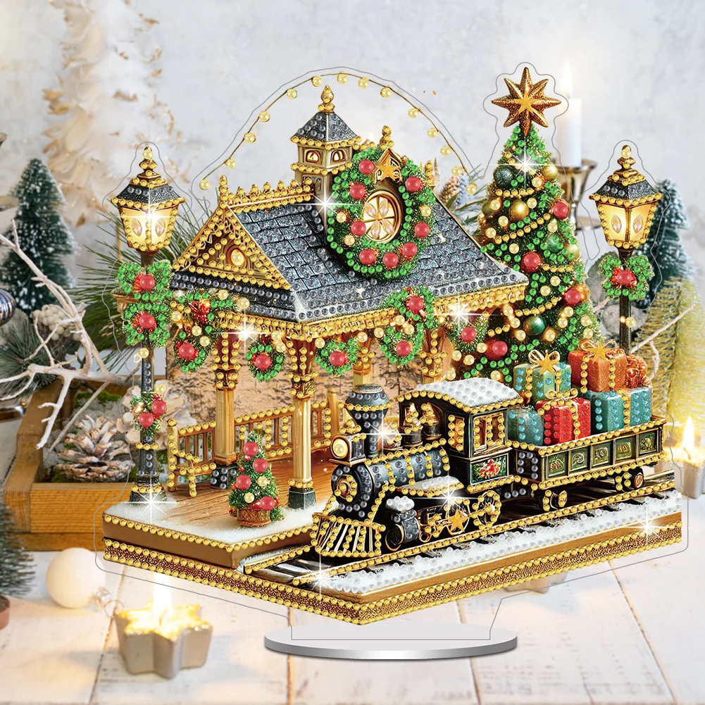 DIY Christmas Snow House Acrylic Special Shaped Diamond Painting Desktop Decorations