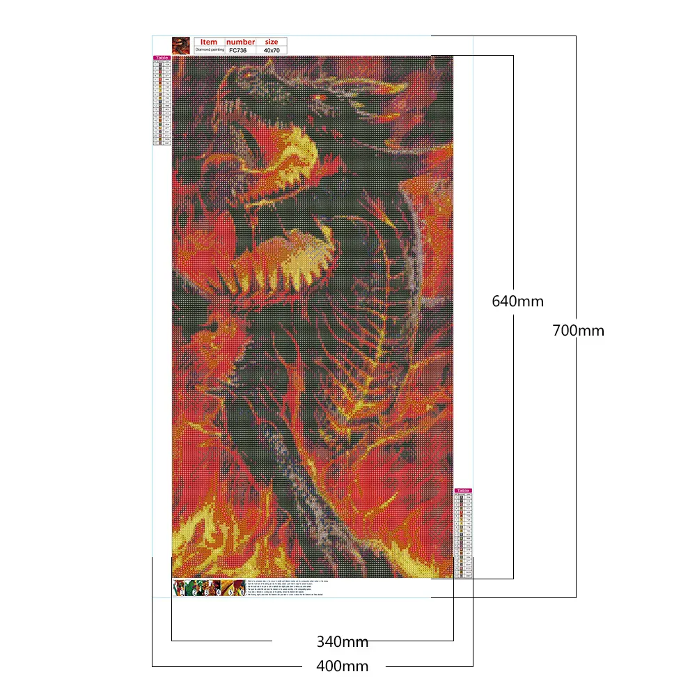 Full Square Diamond Painting 40*70cm - Dragon