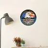 6PCS pygargue &agrave; t&ecirc;te blanche sur drapeau - Plaques rondes en m&eacute;tal(30*30cm)