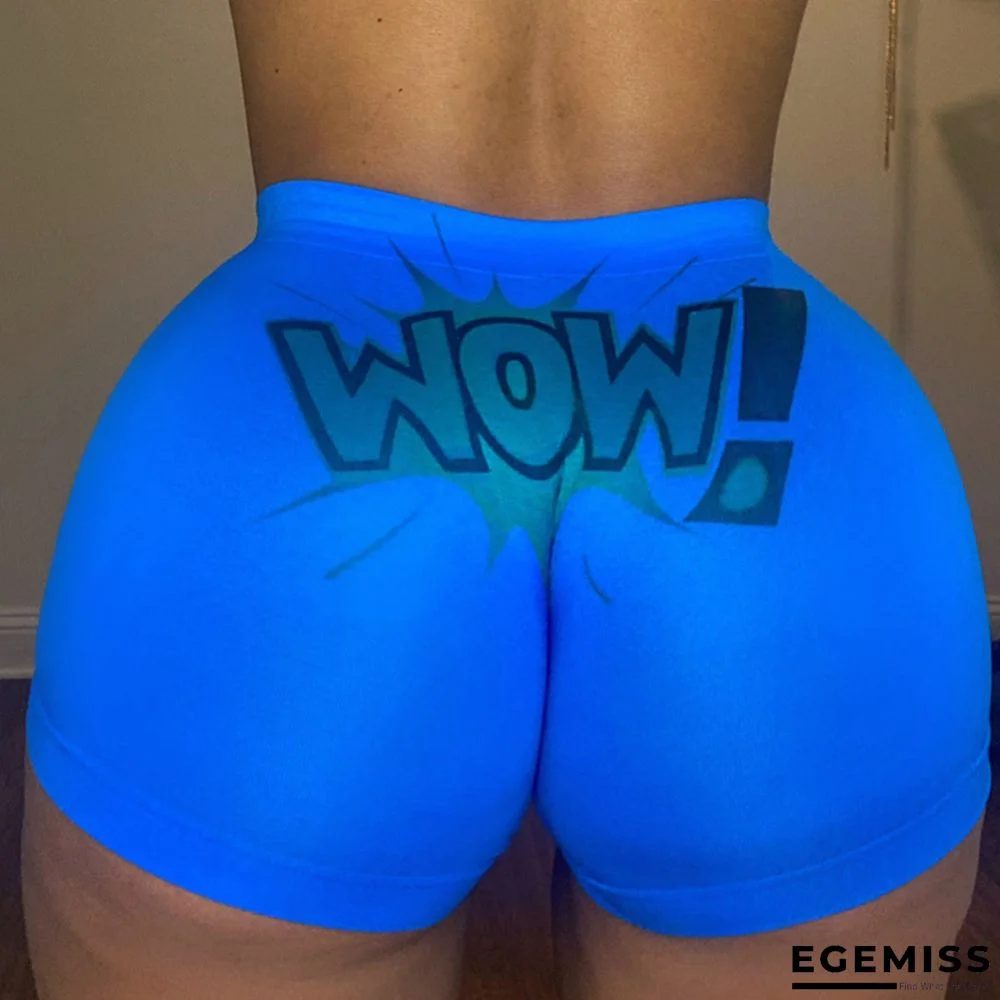 Blue Casual Living Print Basic Regular High Waist Conventional Positioning Print Bottoms | EGEMISS