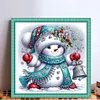 Cute Snowman-18CT Stamped Cross Stitch 30*30cm/11.81*11.81in tapestrymarket