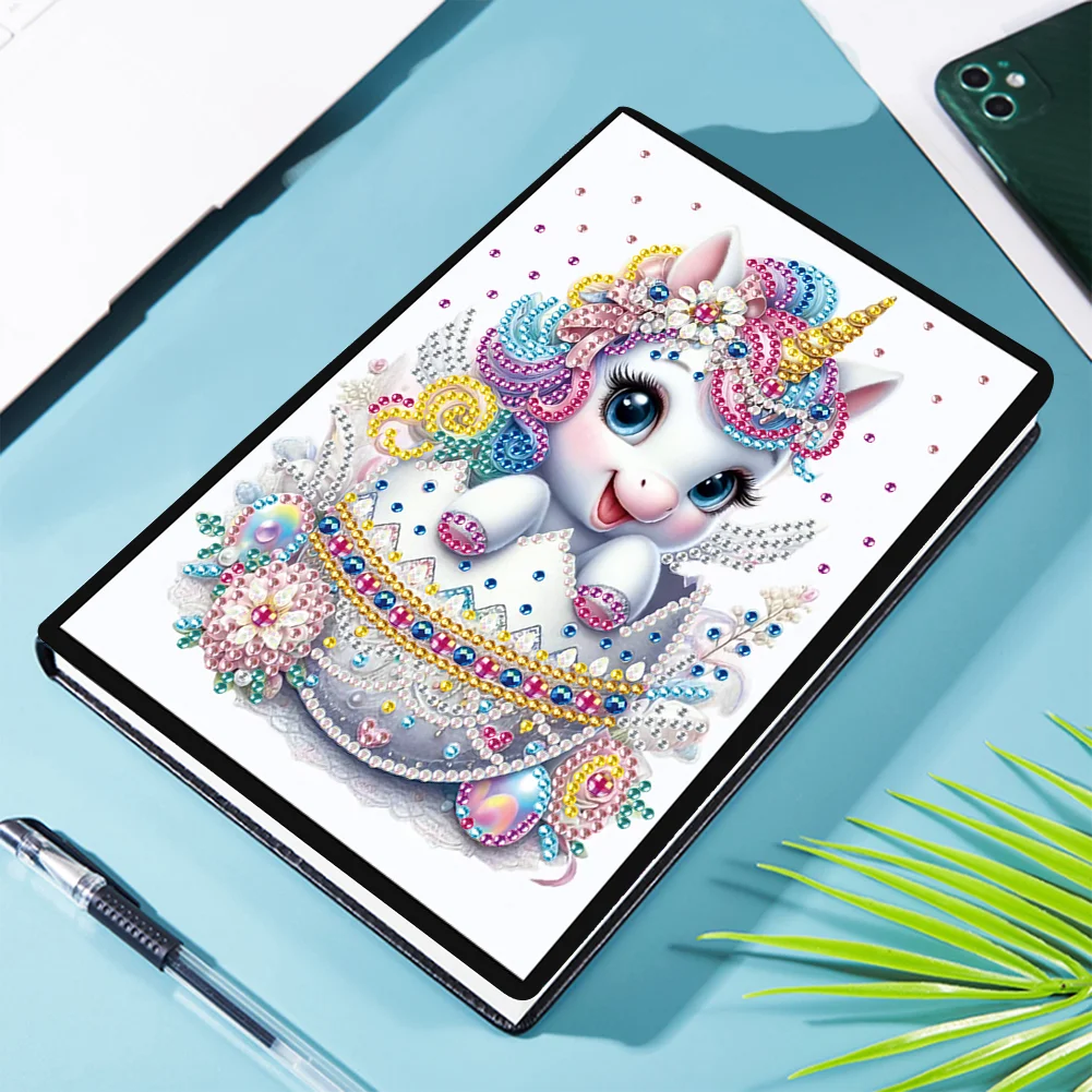 DIY Unicorn Special Shaped Diamond Painting Diary Book 50 Pages for Adults Kids