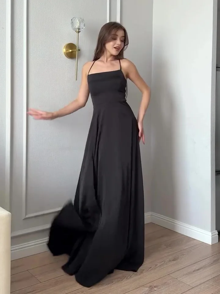 SCACTO Backless Strappy Black Dress 46.99
