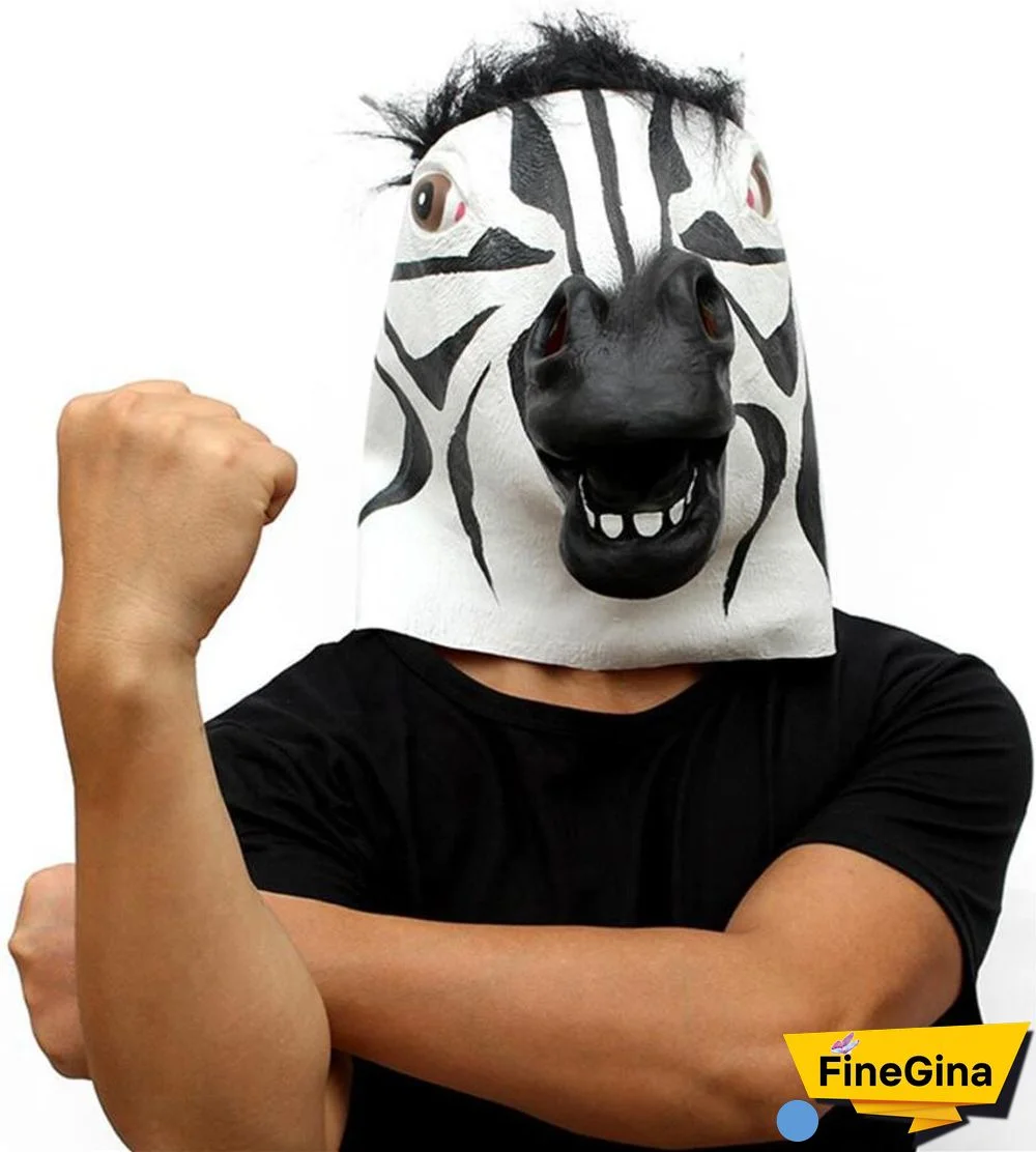 Halloween Zebra Mask Animal Party Full head Mask