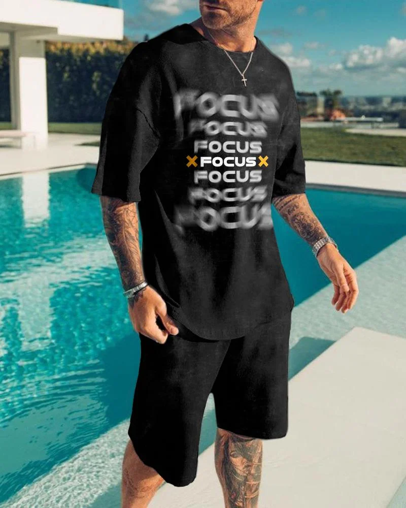 Men's Fashion Printing Shorts Suit76