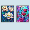 Combo Kit（2PCS)-Diamond Painting-DIY DIY Full Round Drill Glass Roses Flower (30*40CM)