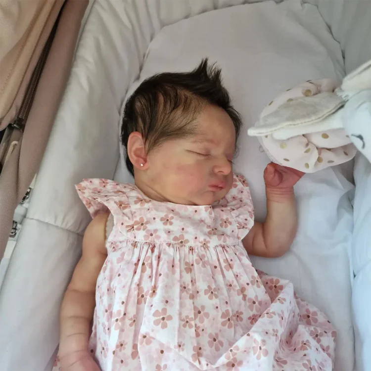  [New] 20" Reborn Sleeping Baby Girl Qusian Real Lifelike Cloth Body Reborn Doll with Heartbeat💖 & Sound🔊 - Reborndollsshop®-Reborndollsshop®