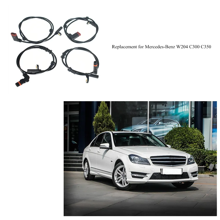 Silscvtt 4pcs ABS Wheel Speed Sensor 2045400117 2045400317 Replacement for Mercedes W204 2007-2011