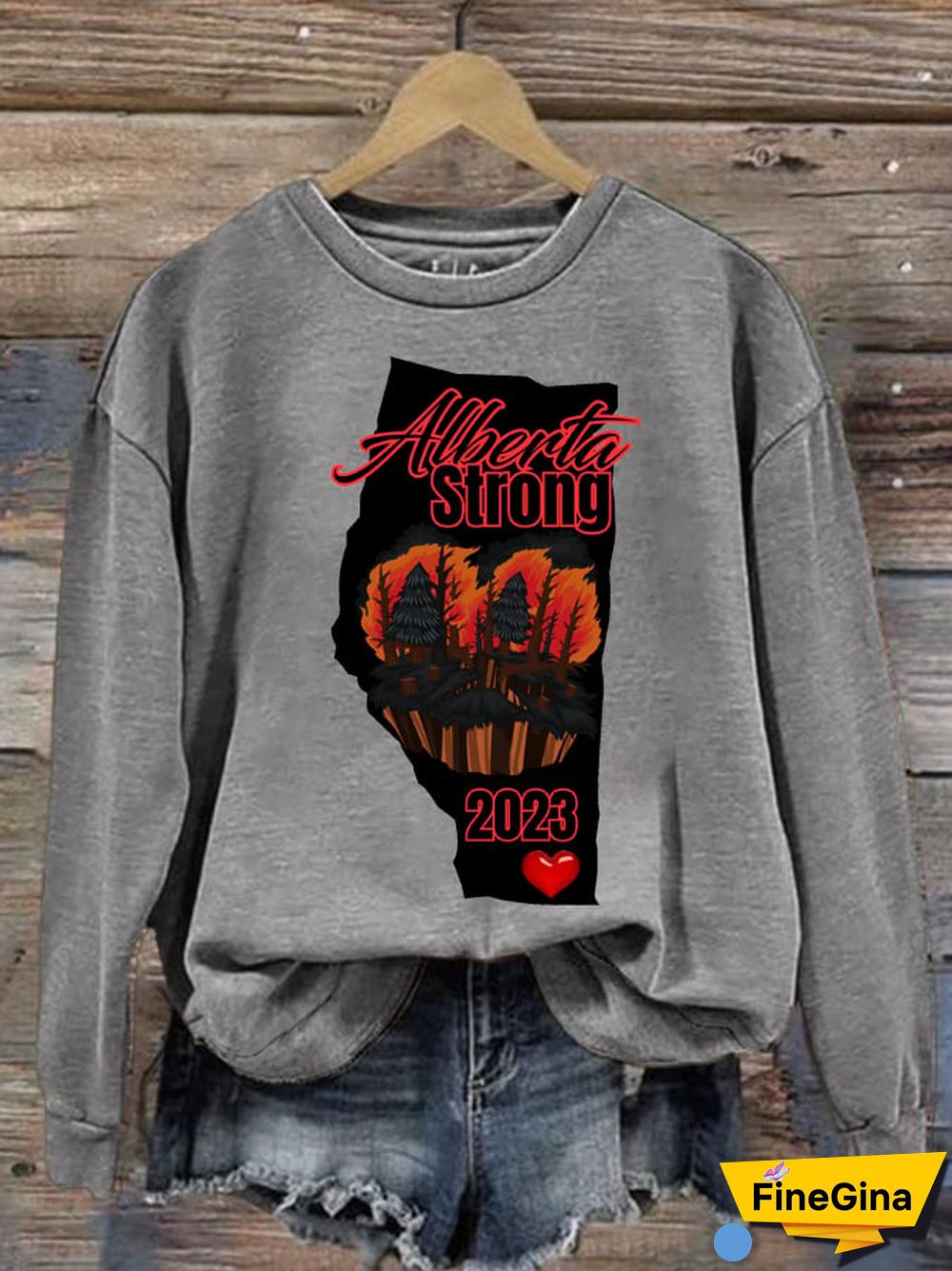Women's Alberta Strong wildfire Print Sweatshirt