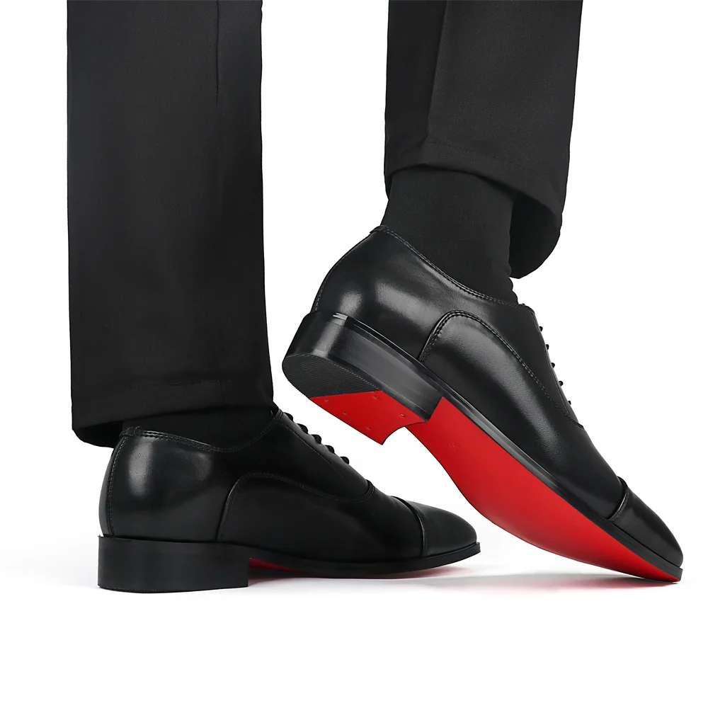 Merumote Gentleman's Oxford Shoes Red bottom Classic LaceUp Formal Party Shoes-MERUMOTE