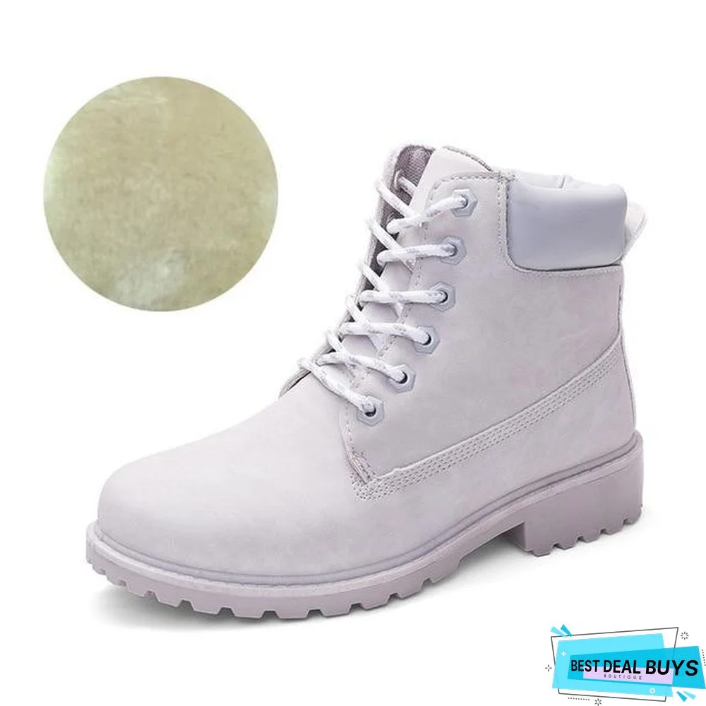 Autumn Early Winter Shoes Women Flat Heel Boots Fashion Keep warm Women's Boots Brand Woman Ankle Botas