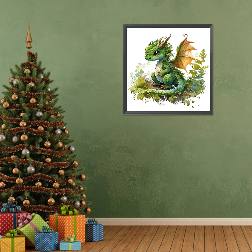 Full Round Diamond Painting 30*30cm - Little Dragon