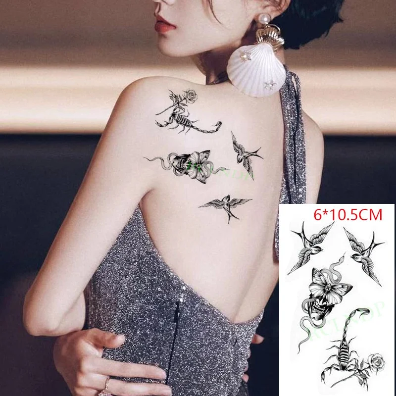 Waterproof Temporary Tattoo Sticker Feather fly bird Flash Tatoo Fake Tatto arm leg Wrist Foot hand shoulder For Girl Men Women