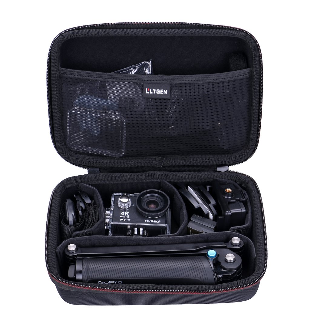 AKASO Sports Camcorder Case - LTGEM EVA Hard Case for AKASO EK7000 4K WiFi Sports Action Camera Ultra HD Waterproof DV Camcorder (Camera + Mounts + Accessories Case)