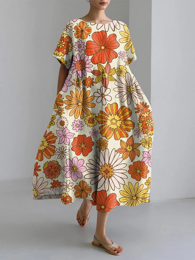 Women's Elegant Casual Art Printed Short Sleeve Dress