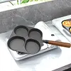 4 Hole Omelet Pan Nonstick Frying Grill Pan for Burger Egg Ham Pancake Cookware