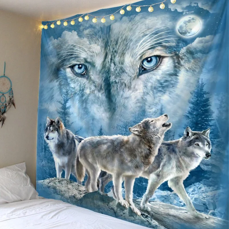 Nigikala creative tapestry wall hanging decoration tiger lion pattern wall hangings home textile wall Bohemian decoration tapiz