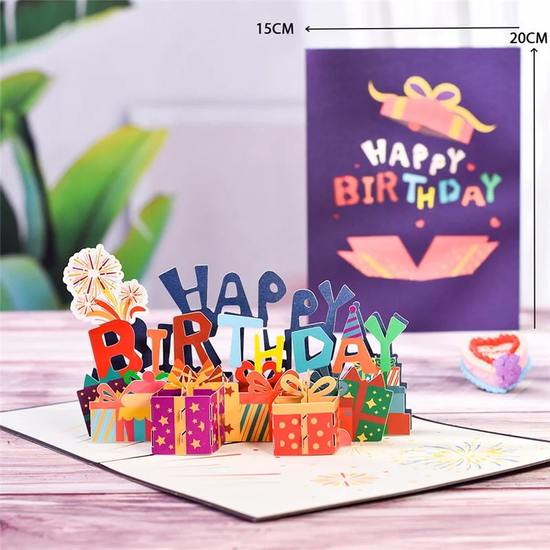 10 Pack Happy Birthday Card for Wife Mom Dad Kids Pop-Up Birthday Gift 3D Greeting Cards