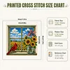 Sunflower Window Full 14CT 2 Strands DIY Printed Cross Stitch Kits 30x30cm