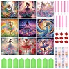 (US Only)9pcs Girl 5D DIY Special Shape Crystal Partial Diamond Painting Kit 30x30cm