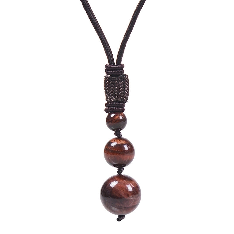 Minimalist Round Natural Stone Unisex Pendant Necklace