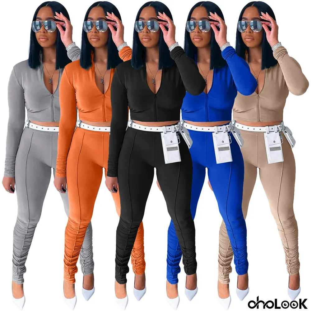 New Autumn Long-sleeved Pleated Pants Sports suit