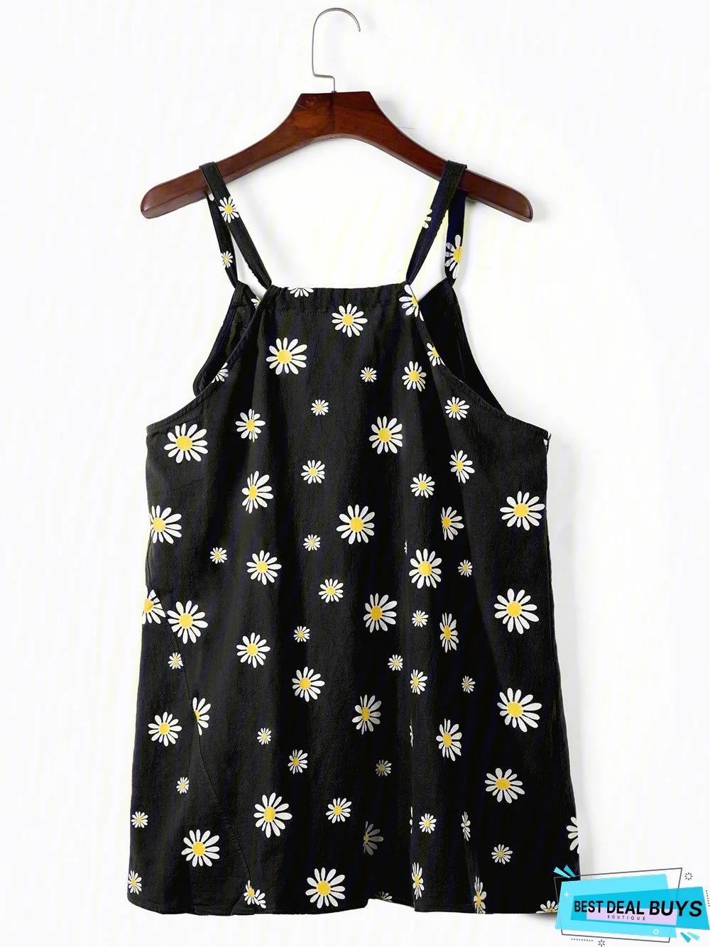 Summer casual daisy print off-shoulder T-shirt