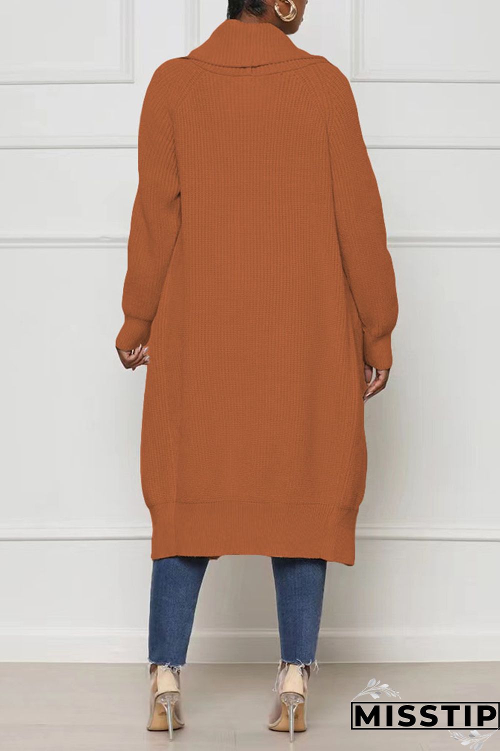 Black Casual Solid Patchwork Cardigan Collar Outerwear