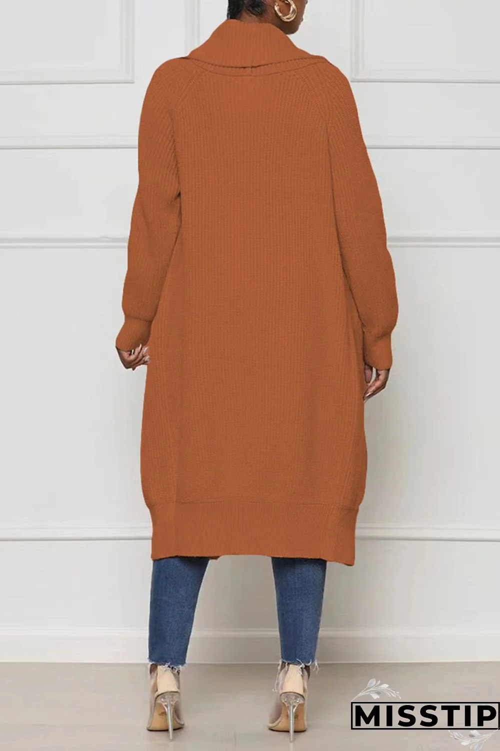 Black Casual Solid Patchwork Cardigan Collar Outerwear