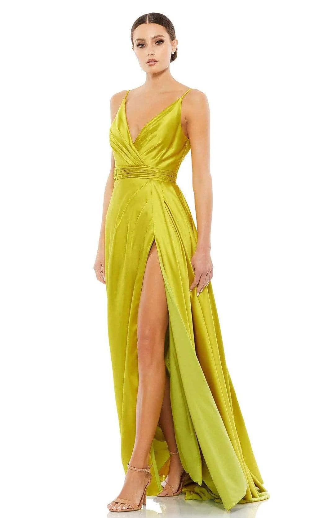 Miabel Apple Green Spaghetti Straps A Line Prom Dress