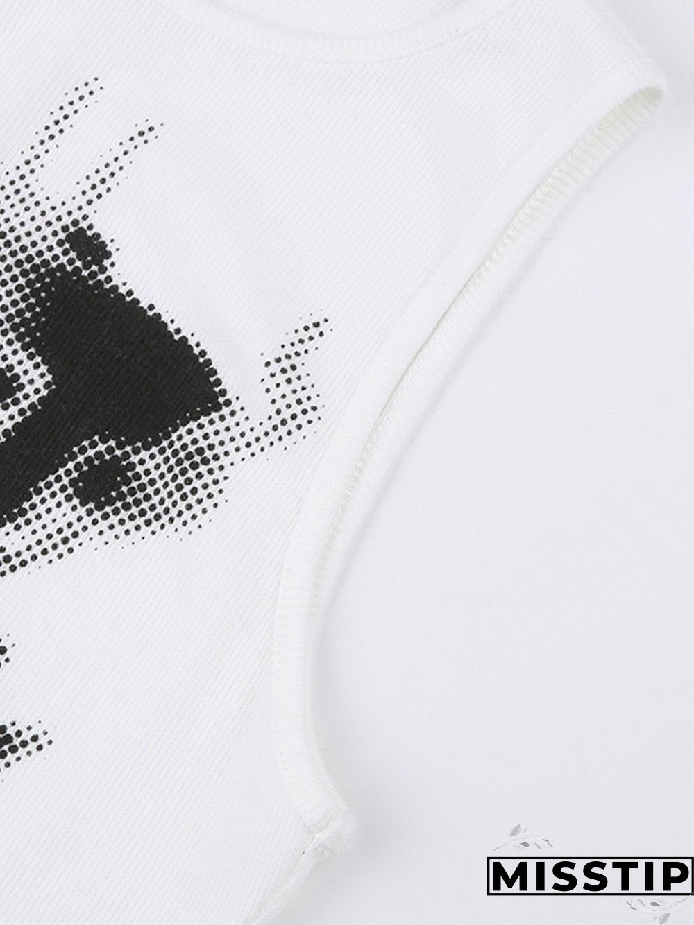Pixel Robot Star White Cropped Tank Top