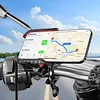 Cooling Motorcycle Phone Mount with USB/TYPE-C Charging Port Motorcycle Phone Holder 360 Rotation Cellphone Cradle Adjustable for 5.4-7.8 Inch Smartphone (Handlebar)