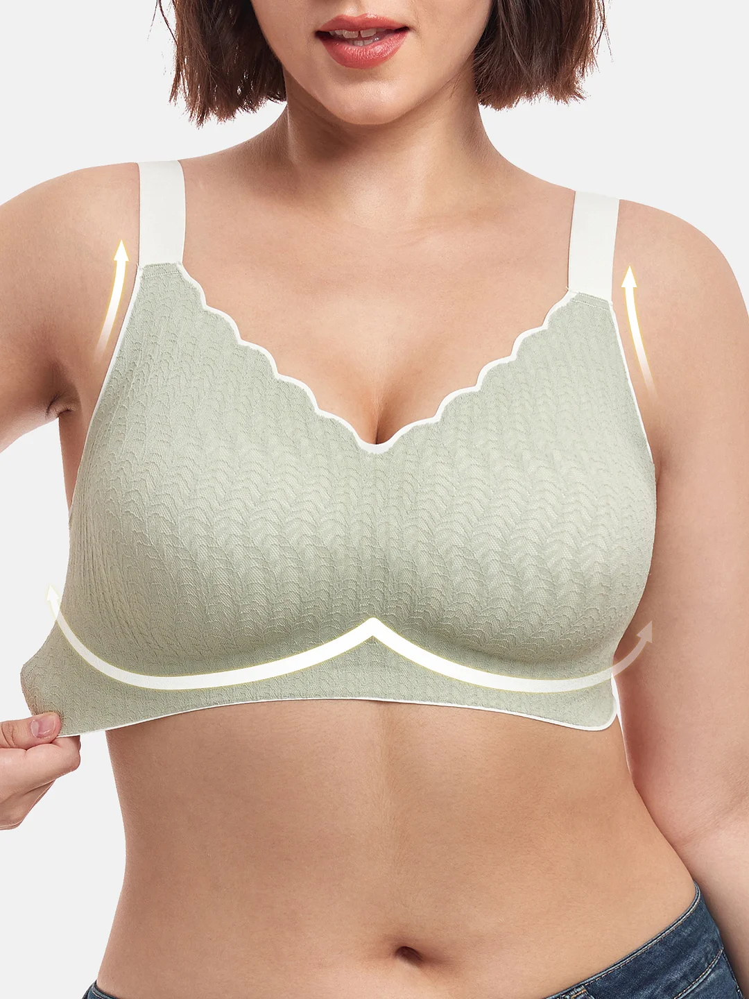 Brabalas Unlined Smooth Wireless Bras for Women with Support and Lift  Comfort Seamless Bra V Neck
