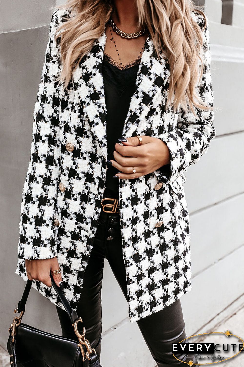 Fashion Street Plaid Turn-back Collar Outerwear(5 colors)