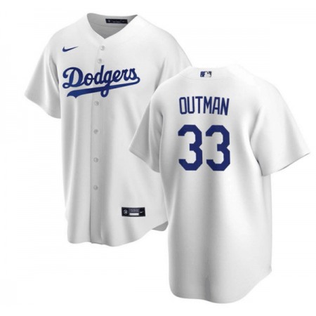 Men's Los Angeles Dodgers #33 James Outman White Cool Base Stitched Baseball Jersey ZW33