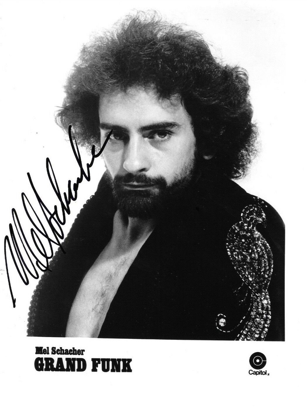 * MEL SCHACHER * signed 8x10 Photo Poster painting * GRAND FUNK RAILROAD * PROOF * 6