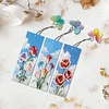 3Pcs DIY Pearl Painting Flowers Bookmark with Butterfly Pendant Home Office Supplies Gift for Book Lovers