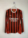 2024/2025 Long Sleeve AC Milan Home Soccer Jersey 1:1 Thai Quality