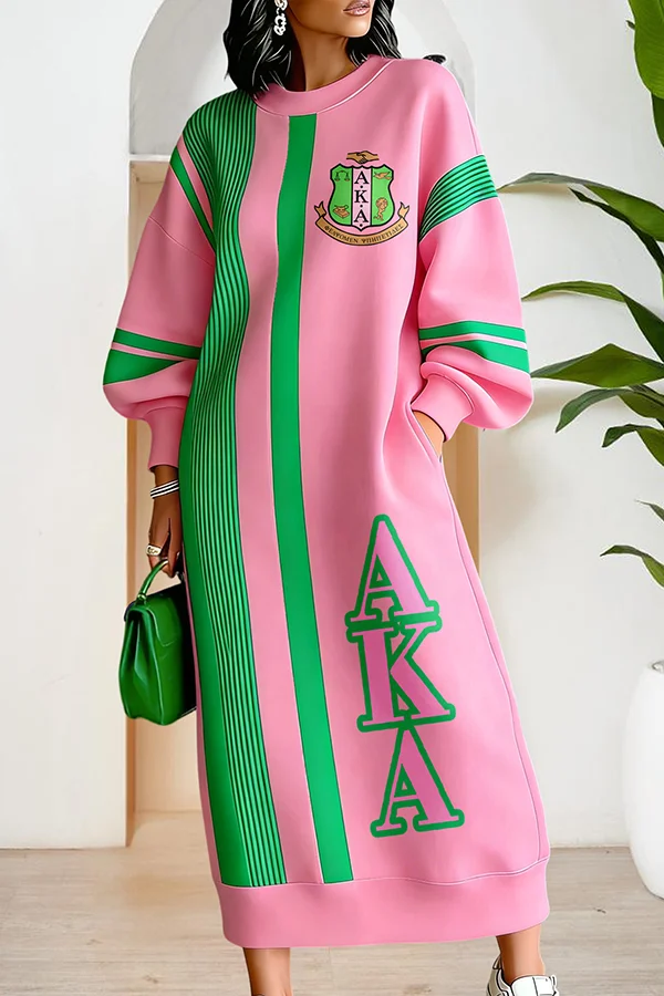 Alpha Kappa Alpha Sorority Long Sweatshirt Dress